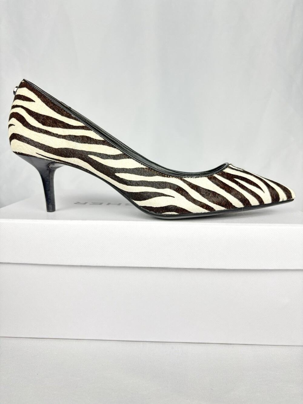 MICHAEL Michael Kors Zebra Calf Hair Kitten Heel Pumps Pointed Toe Women’s 6.5